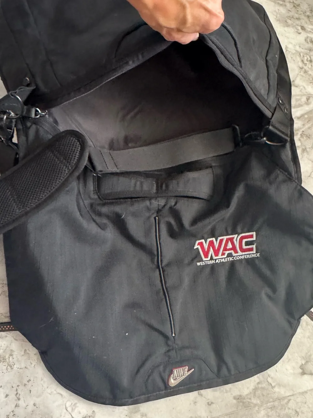Nike Black shoulder bag with Red Interior Accents